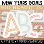 New Year Bulletin Board Letters, A-Z, Punctuation, and Numbers, Printable Bulletin Board Letters | New Year Goals Theme