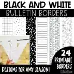Printable Bulletin Board Borders, Black and White Classroom Decor, Bulletin Board Ideas, Borders for All Year