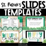 Shamrock St. Patrick's Day Slide Templates, March Morning Slides, Daily Slides, for Google Slides and PowerPoint