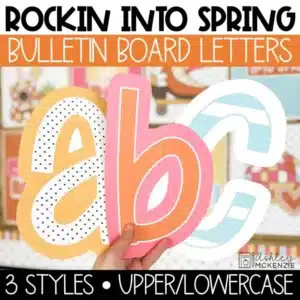 Spring bulletin board letters in vibrant, spring designs