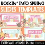 Spring Slide Templates, March Morning Slides, April Daily Slides, for Google Slides and PowerPoint, Rockin' into Spring Theme