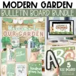 Modern Garden Bulletin Board Bundle, Growth Mindset Posters, Printable Bulletin Board Letters, and Google Slides Templates