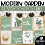 Modern Garden Posters and Printable Bulletin Board Borders | Back to School Bulletin Board Ideas | Text Editable Classroom Posters