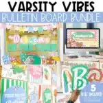 Varsity Vibes Sports Bulletin Board Bundle, Motivational Classroom Posters, Printable Bulletin Board Letters, and Google Slides Templates | Sports Theme Classroom Decor