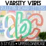 Varsity Vibes Sports Bulletin Board Letters, A-Z Letters, Punctuation, and Numbers | Sports Theme Classroom Back to School Bulletin Board Ideas