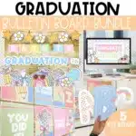 Graduation Bulletin Board Bundle, End of Year Countdown, Posters, Printable Bulletin Board Letters, and Google Slides Templates