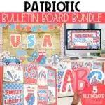 Patriotic Bulletin Board Bundle, 4th of July Posters, Printable Bulletin Board Letters, and Google Slides Templates