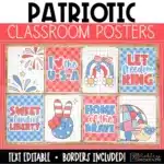 4th of July Posters and Printable Bulletin Board Borders | Patriotic Bulletin Board Ideas | Text Editable Classroom Posters