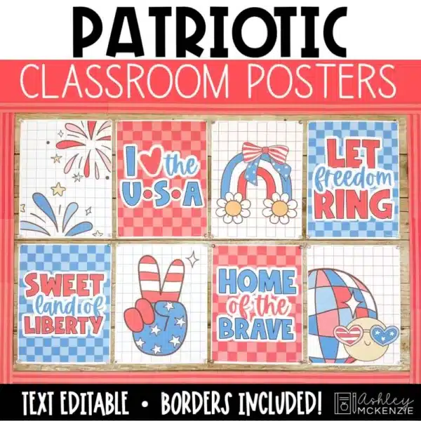 4th of July posters to create festive patriotic bulletin board displays