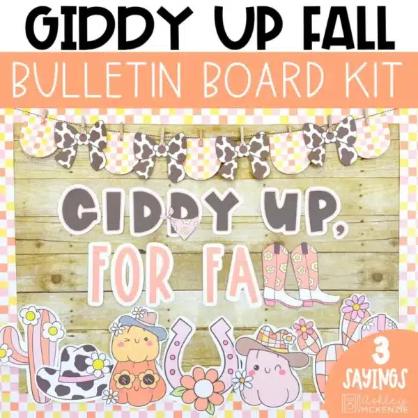 Fall bulletin board kit for a Western classroom theme
