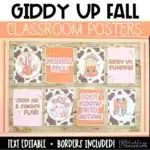 Giddy Up Fall Posters and Printable Bulletin Board Borders | Western Classroom Theme Bulletin Board Ideas