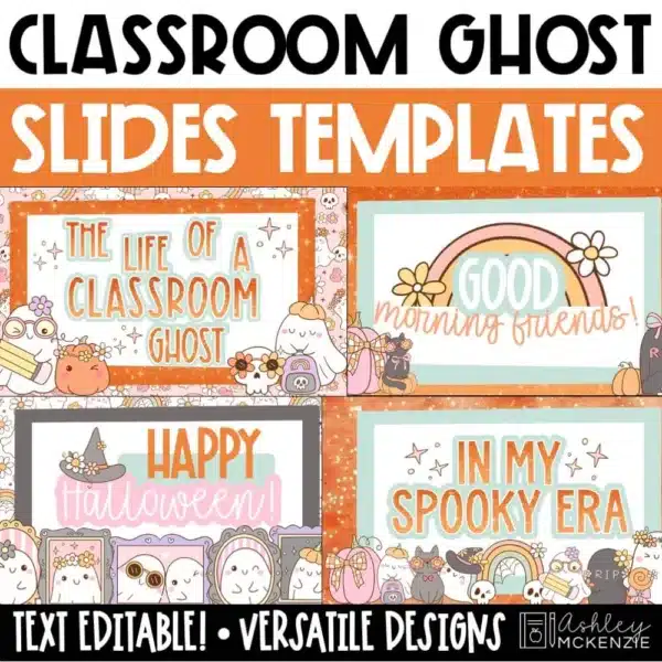 Life of a Classroom Ghost Halloween Slide Templates perfect for October Morning slides
