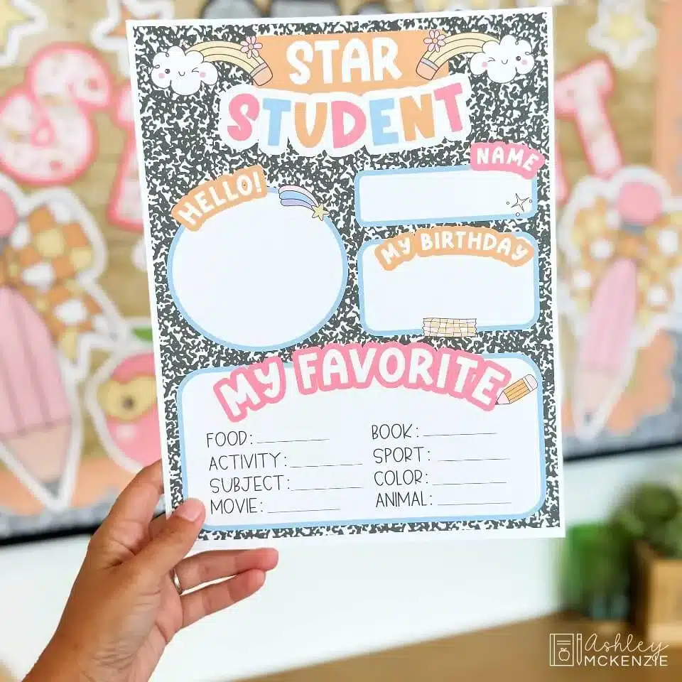 Star Student or Student of the Week info sheet