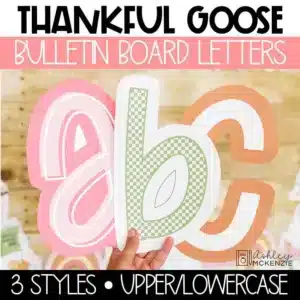 Thankful goose Thanksgiving bulletin board letters for custom November bulletin board displays