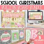 School Christmas Bulletin Board Bundle with Posters Printable Bulletin Board Letters Daily Slides Templates