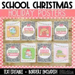School Christmas posters for December bulletin boards