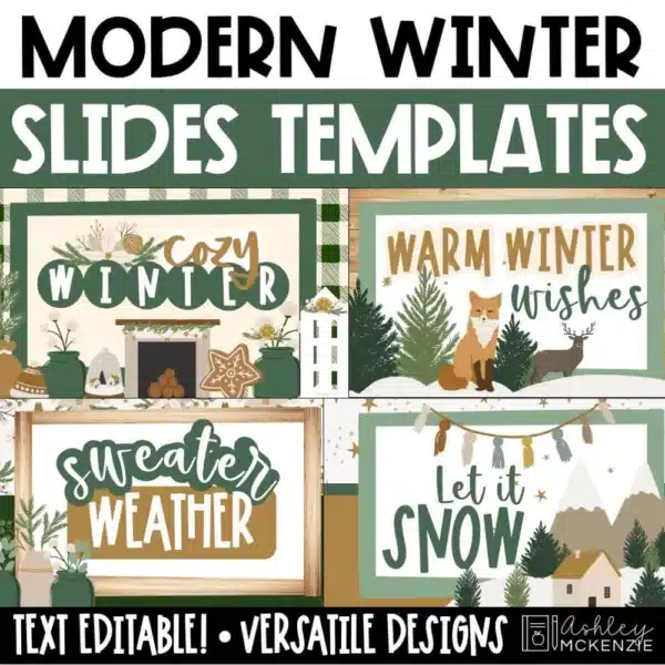 Modern winter slides for January morning slides and daily routines
