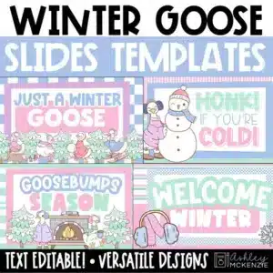 Winter slides featuring the Winter Goose for daily routines