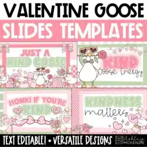 February slides with the Valentine Goose for morning meetings and more