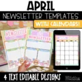 April newsletter templates and calendars