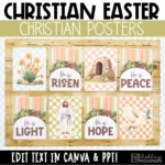 Christian Easter Posters Sunday School Bulletin Board Spring Church Decor