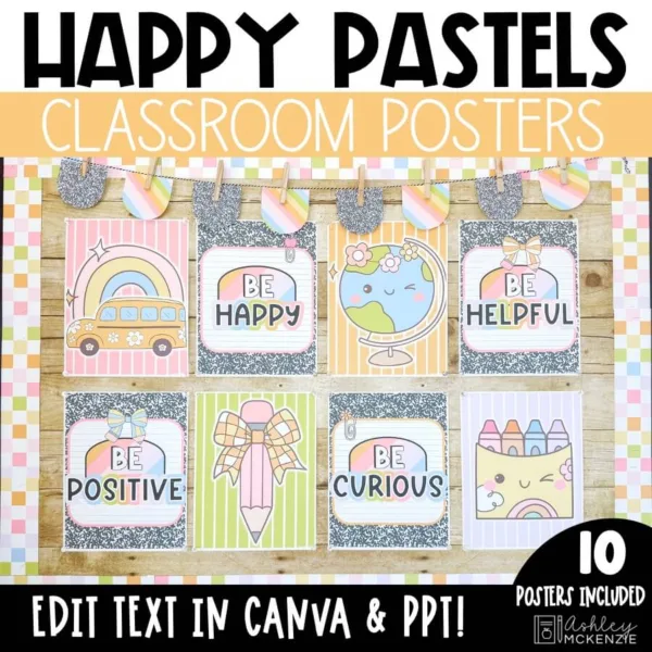 happy-bts-pastels-classrom-posters-Slide1 Happy pastel back to school posters