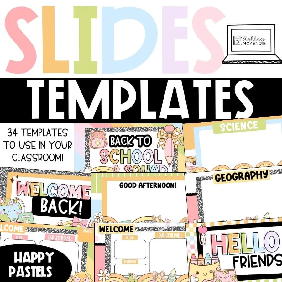 Happy pastel back to school slide templates
