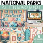 National Parks Bulletin Board Bundle | Back to School Bulletin Board Letters | Adventure Posters | Daily Slides