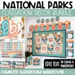 National Parks Classroom Decor Bundle | Editable Teacher Resources | Adventure Classroom Theme