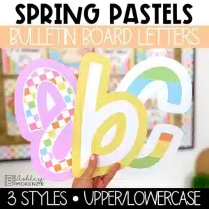 Pastel spring bulletin board letters