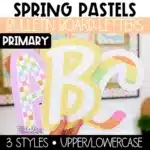 Pastel Spring Bulletin Board Letters | Primary Font | April Bulletin Board Ideas