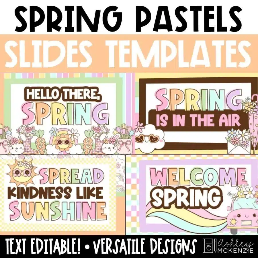 Pastel spring designs for April slides