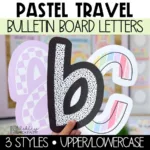 Pastel Bulletin Board Letters | Playful Font | Pastel Travel Back to School Classroom Decor