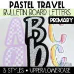 Pastel Travel Classroom Decor Bulletin Board Letters | Primary Font | Back to School Bulletin Board Ideas