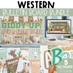 Western Theme Bulletin Board Bundle | Rustic Rodeo Classroom Decor | Growth Mindset Posters | Daily Slides