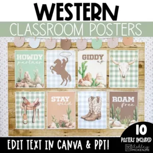 Western Theme classroom posters