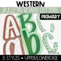 Western theme bulletin board letters in a primary font
