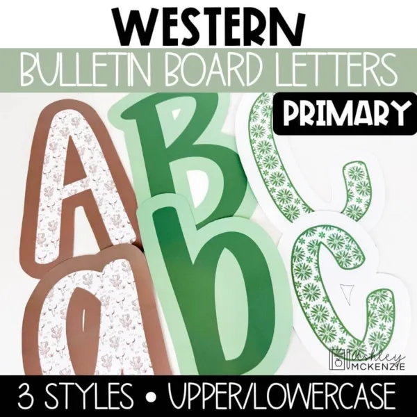 western-primary-bb-letters-Slide1 Western theme bulletin board letters in a primary font