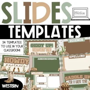 Western theme slide templates for back to school