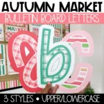 Fall Bulletin Board Letters | Playful Font | September Bulletin Board Ideas | Autumn Market Theme