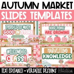 Fall slides featuring autumn market designs