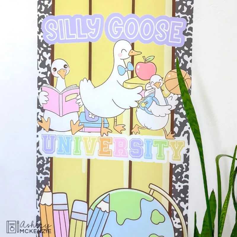 Back to school silly goose classroom door decorating ideas