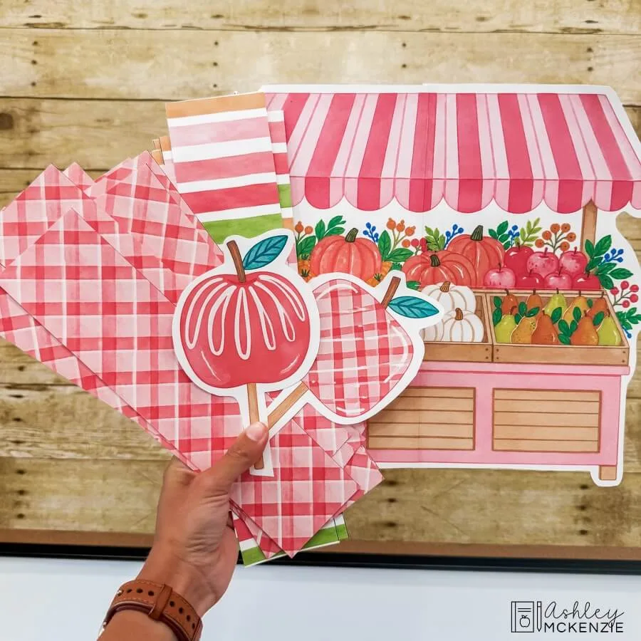 Autumn market decor cutouts for apple classroom ideas