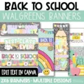Back to school Walgreens banner designs that are text editable in Canva