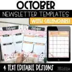 October Newsletter Template Editable Halloween Newsletter and Calendar | compatible with Google Slides ™ and Canva