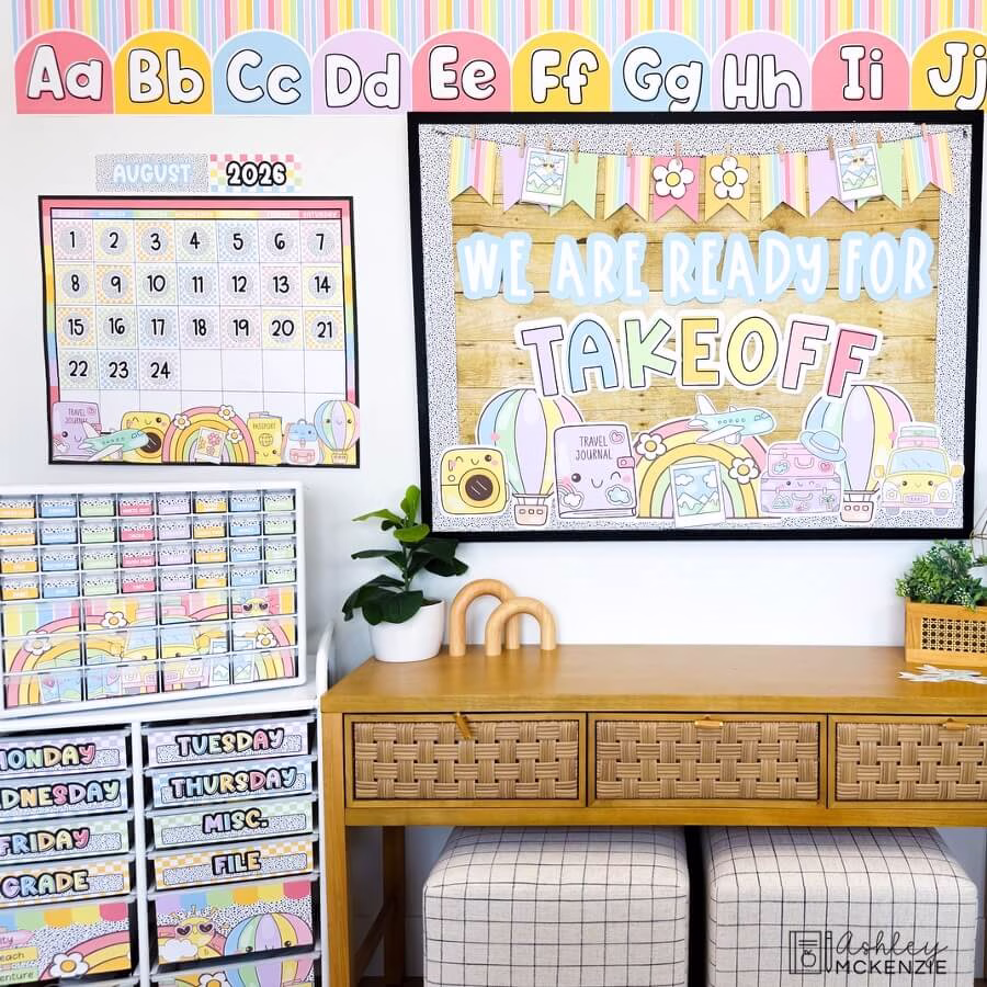 Pastel Travel Classroom Decor Bundle