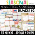 Seasonal classroom newsletter templates and calendars for all year