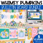 Whimsy Pumpkins Thanksgiving Bulletin Board Bundle | November Bulletin Board Letters | Thanksgiving Slides