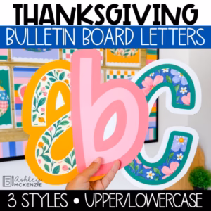 Whimsy Pumpkins Thanksgiving bulletin board letters for custom displays