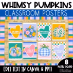 Thanksgiving Posters | November Bulletin Board Ideas | Whimsy Pumpkins Theme